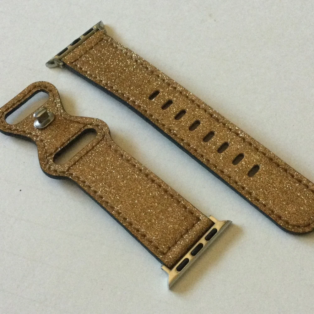 POSH TECH CALLIE PATENT LEATHER GOLD GLITTER APPLE WATCH BAND 42/44 mm NWOT